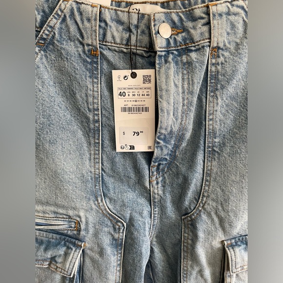 NWT Zara mid rise cargo shorts size 8 - Picture 4 of 4